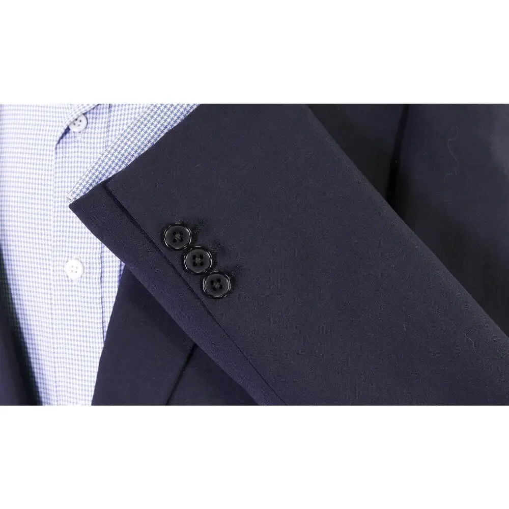 Chester Barrie Savile Row Navy Blue Wool Mohair 2Btn Sharkskin Blazer Jacket 40R